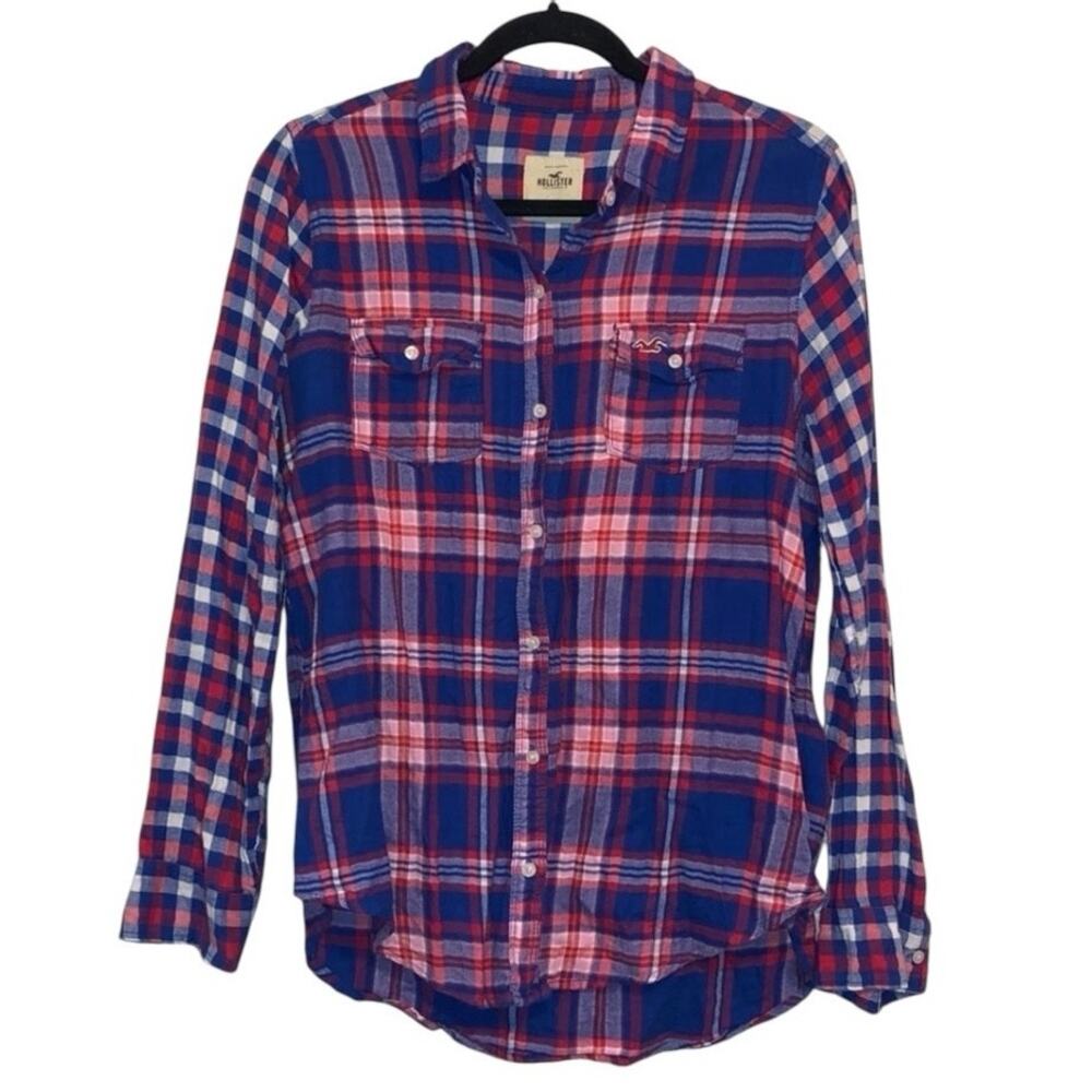 Hollister Plaid Flannel Button Down Shirt Large